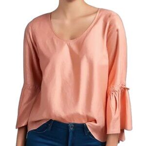 NWT J.Crew Pink Cotton Bow Sleeve Top Small